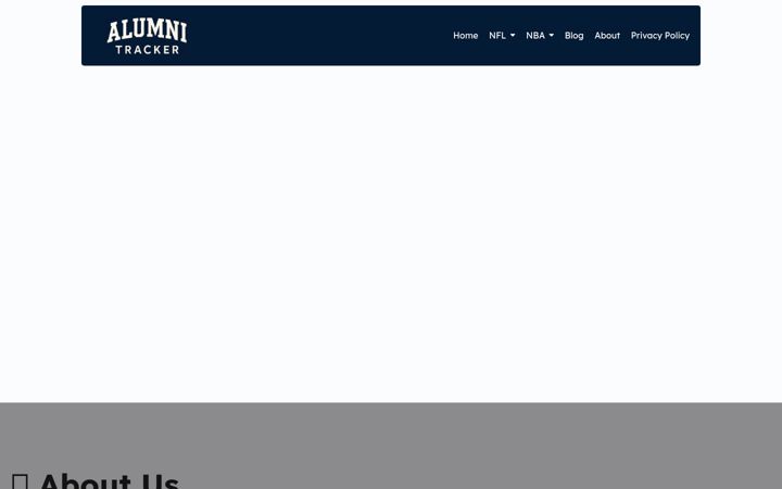 Skjámynd af alumni-tracker.com