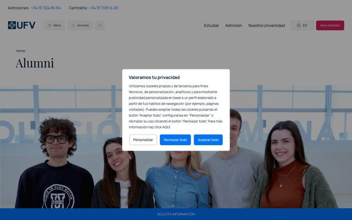 Screenshot of alumni-ufv.es