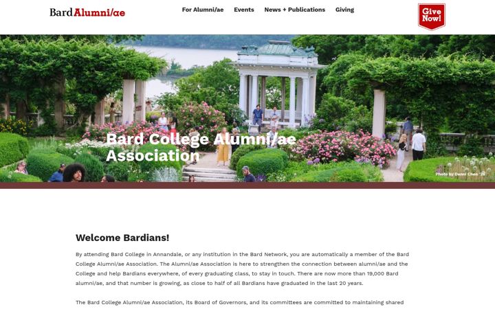 Screenshot of alumni.bard.edu
