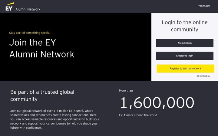 Kuvakaappaus sivustosta alumni.ey.com