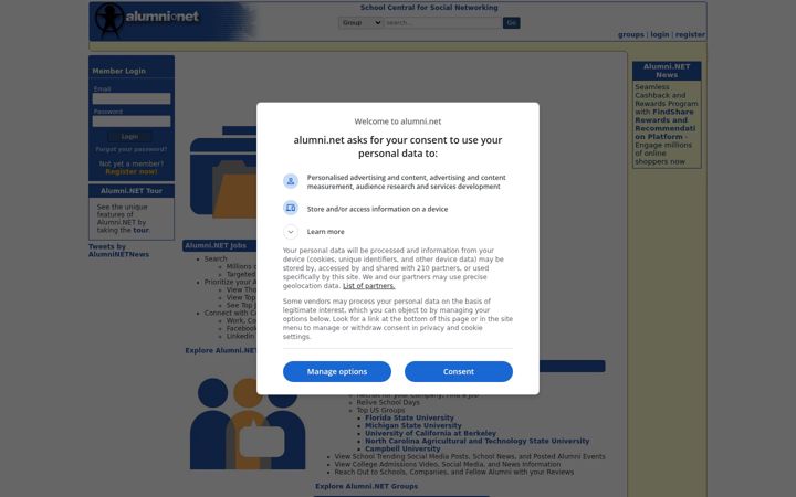 Screenshot of alumni.net