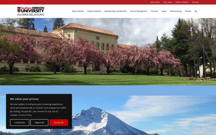 Screenshot of alumni.sou.edu