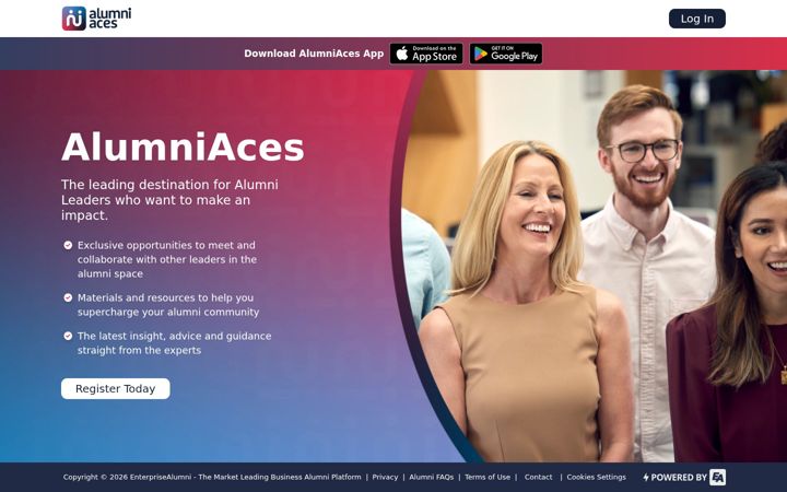 Screenshot of alumniaces.com