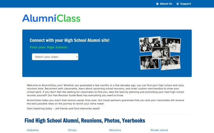 Screenshot of alumniclass.com
