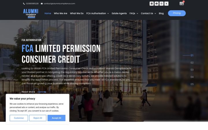 Screenshot of alumnicompliance.com