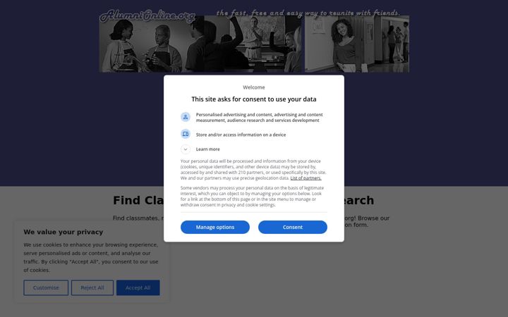 Screenshot of alumnionline.org