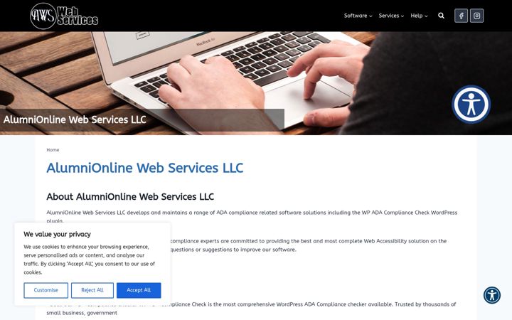 Posnetek zaslona alumnionlineservices.com