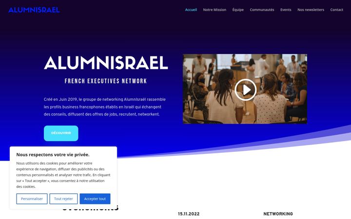 Screenshot of alumnisrael.com