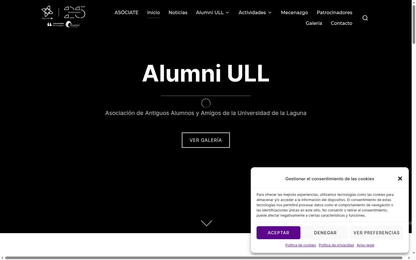 Screenshot del banner di consenso mostrato prima di qualsiasi interazione