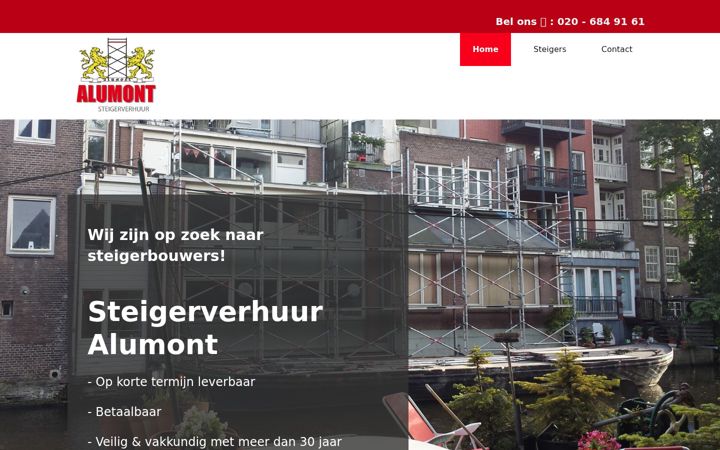 Screenshot von alumont.nl
