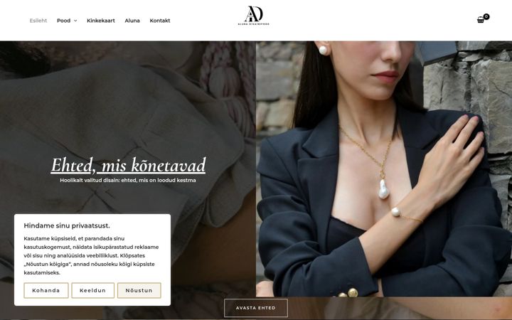 Screenshot of alunadisain.ee
