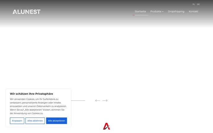 Ekrano kopija alunest.de
