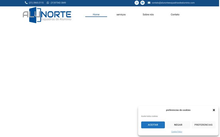 Screenshot of alunorteesquadriasdealuminio.com