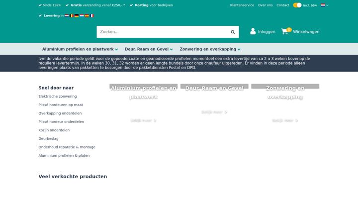 Ekrano kopija aluparts.nl