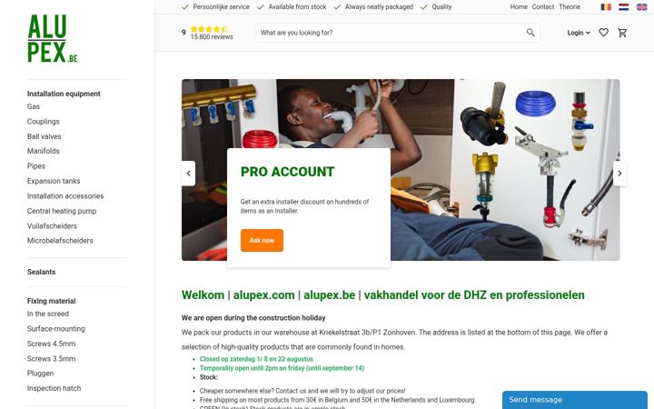 Screenshot of alupex.com
