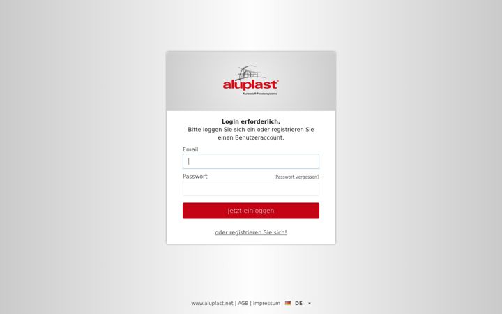 Screenshot of aluplast-login.net