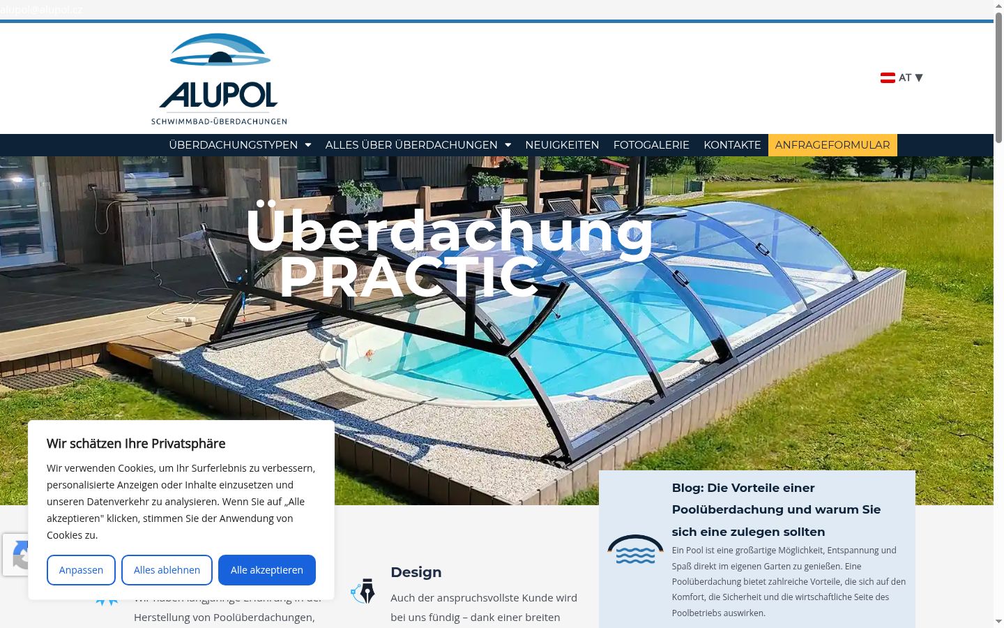 Screenshot des Einwilligungsbanners vor jeglicher Interaktion