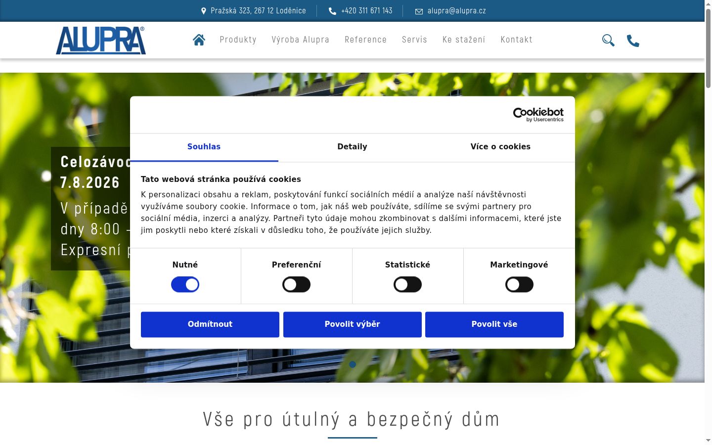Snímek obrazovky baneru souhlasu zobrazeného před jakoukoli interakcí