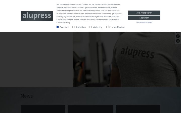 Screenshot of alupress.com