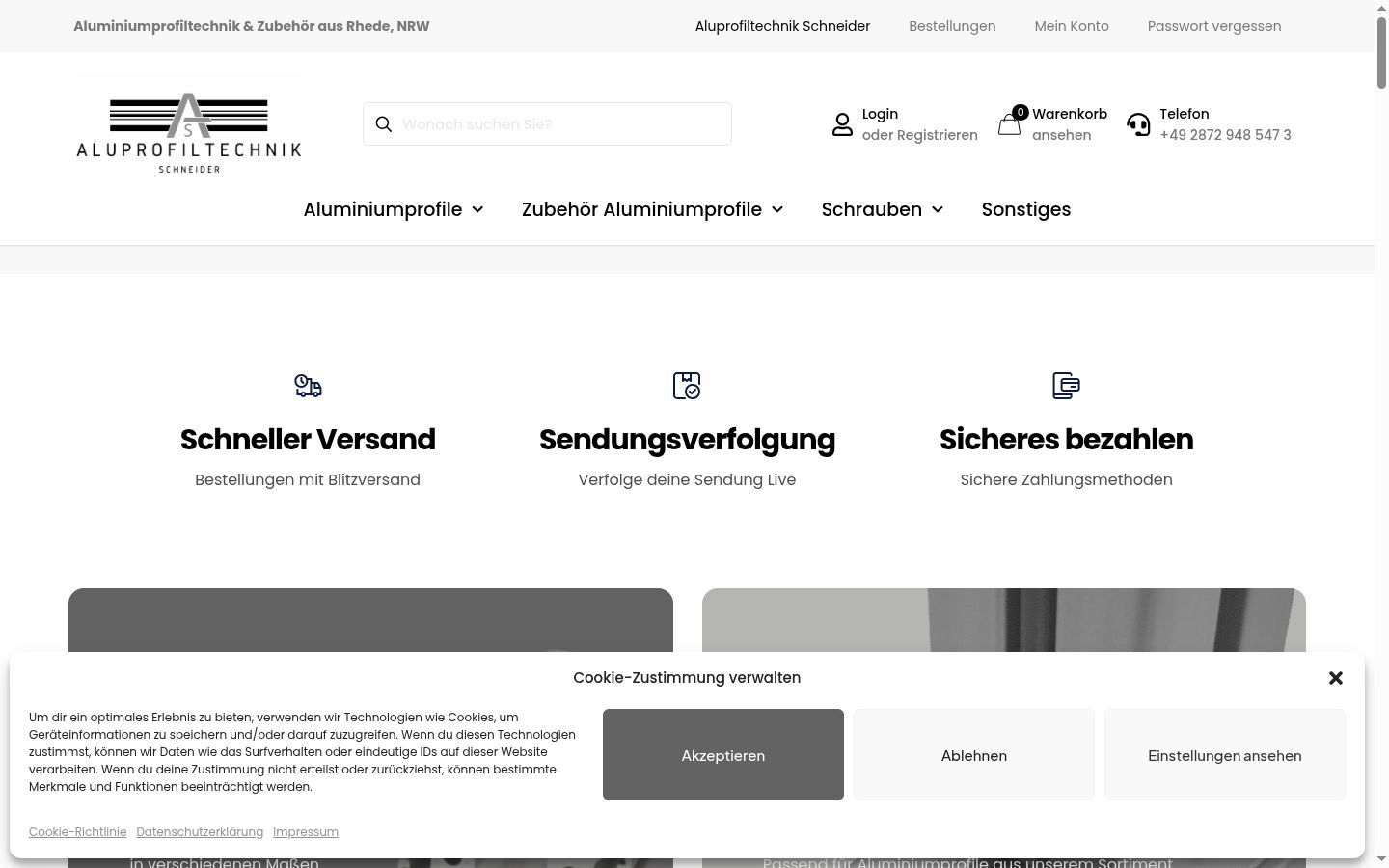 Skjermbilde av samtykkebanneret slik det vises før noen interaksjon