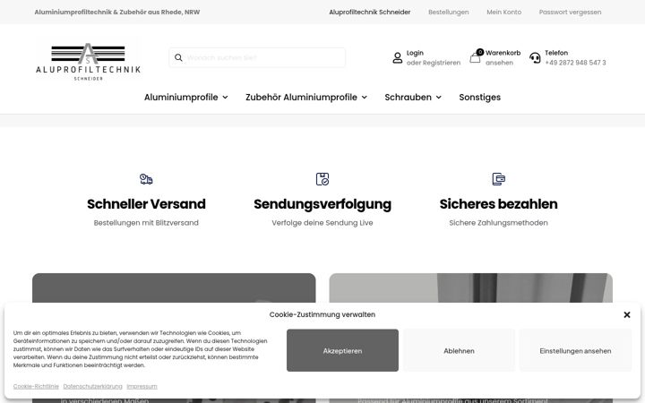 Screenshot of aluprofiltechnik-schneider.de