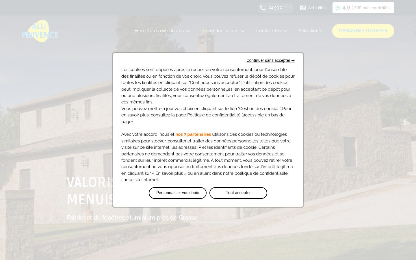 Screenshot tal-banner tal-kunsens muri qabel kwalunkwe interazzjoni