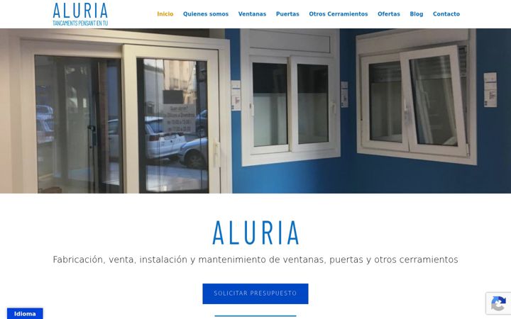 Screenshot van aluria.es