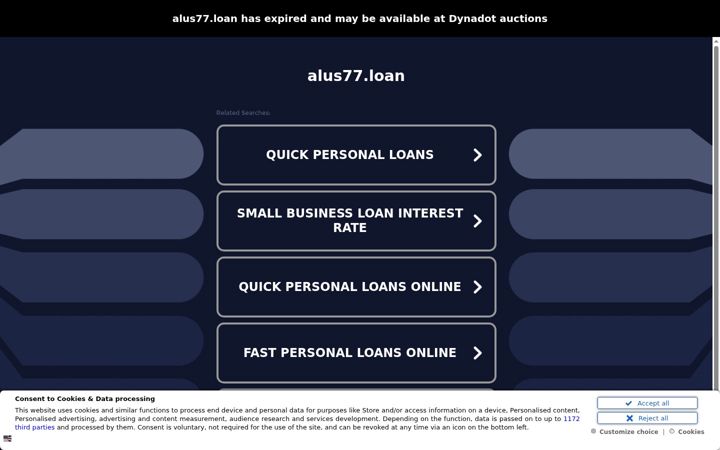 Screenshot of alus77.loan