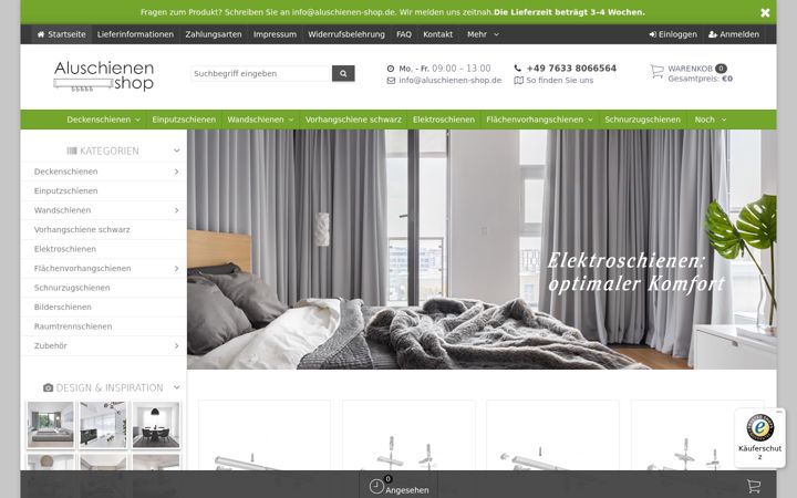Screenshot of aluschienen-shop.de