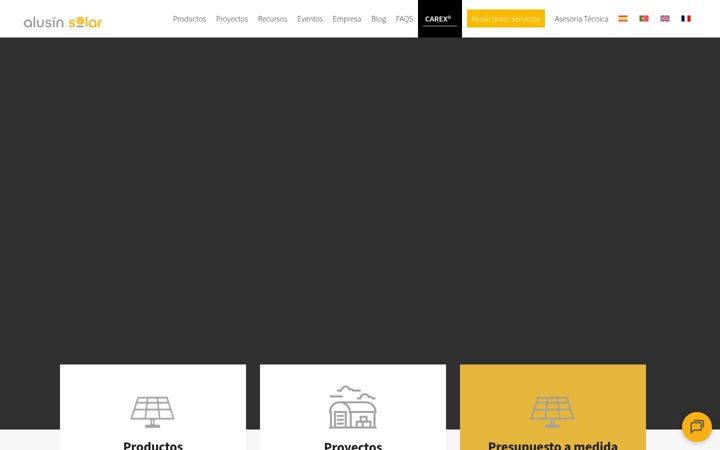 Screenshot of alusinsolar.com