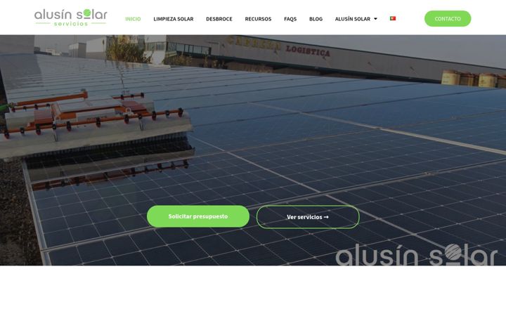 Snimka zaslona za alusinsolarservicios.com