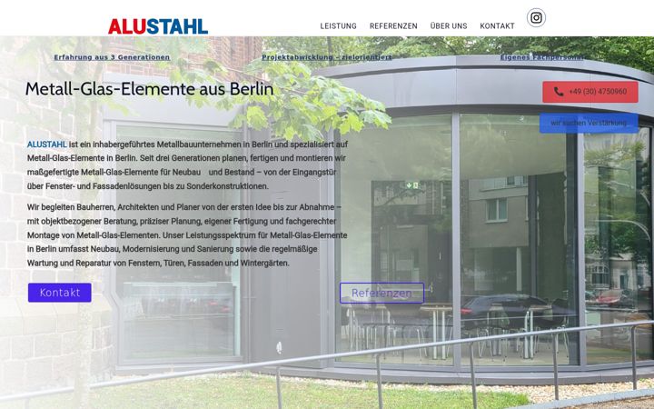 Snimka zaslona za alustahl.de