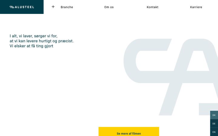 Screenshot of alusteel.dk