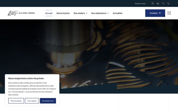 Screenshot of alusteelfrance.fr