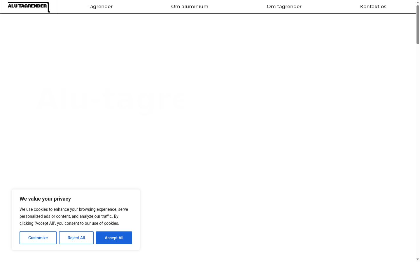 Posnetek zaslona pasice za privolitev, prikazane pred kakršno koli interakcijo