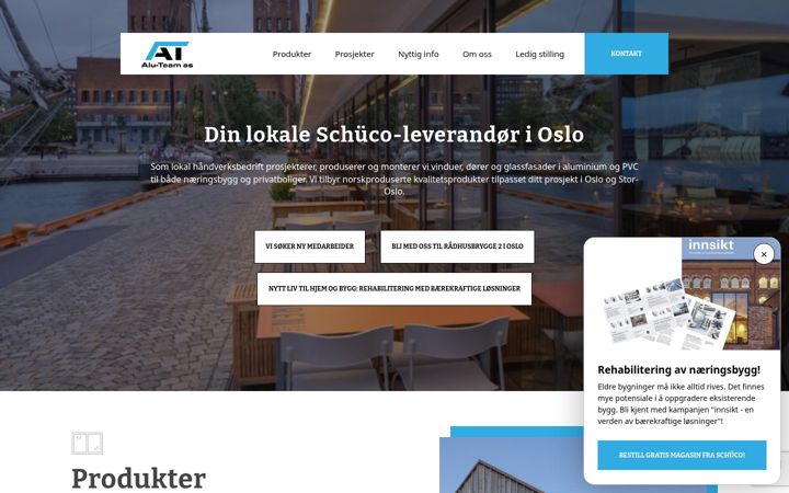 Screenshot of aluteam.no