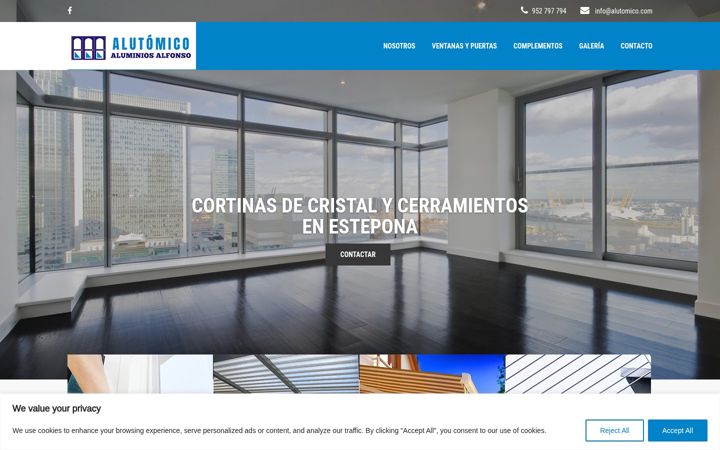 Posnetek zaslona alutomico.com