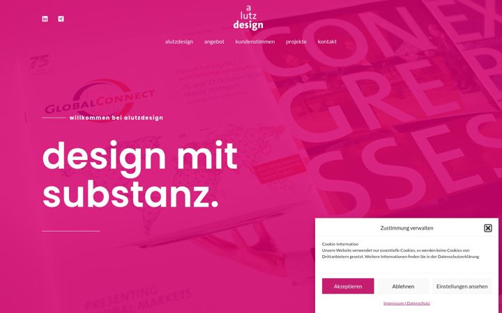 Screenshot of alutzdesign.de