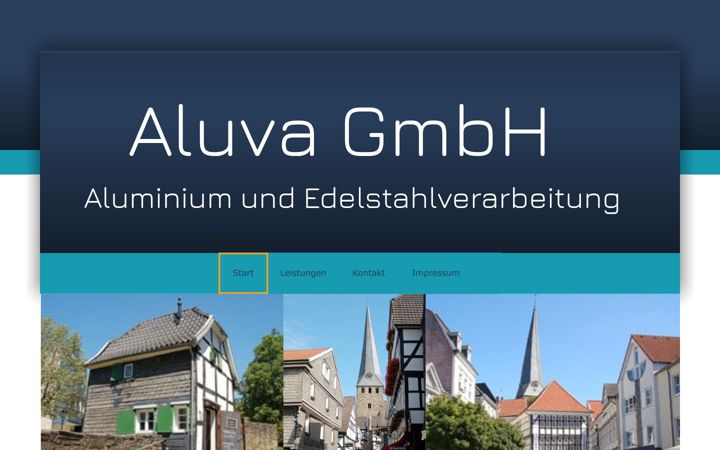 Skærmbillede af aluva-gmbh.de