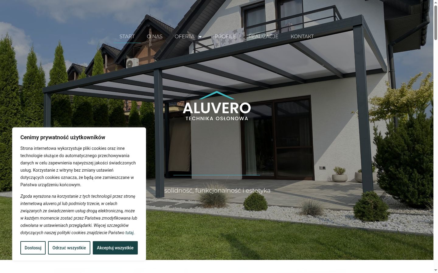 Screenshot del banner di consenso mostrato prima di qualsiasi interazione