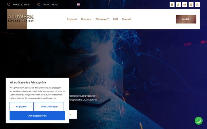 Screenshot von aluwerk-outdoor.eu