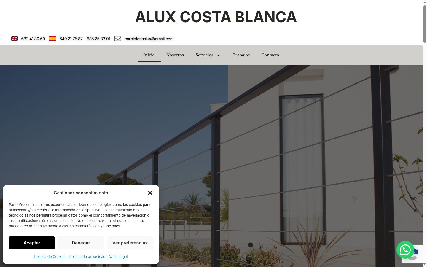 Screenshot del banner di consenso mostrato prima di qualsiasi interazione