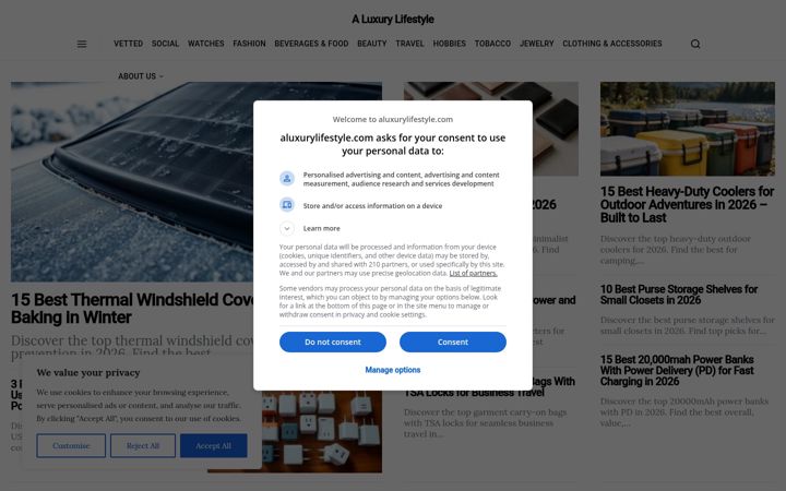 Screenshot ta' aluxurylifestyle.com