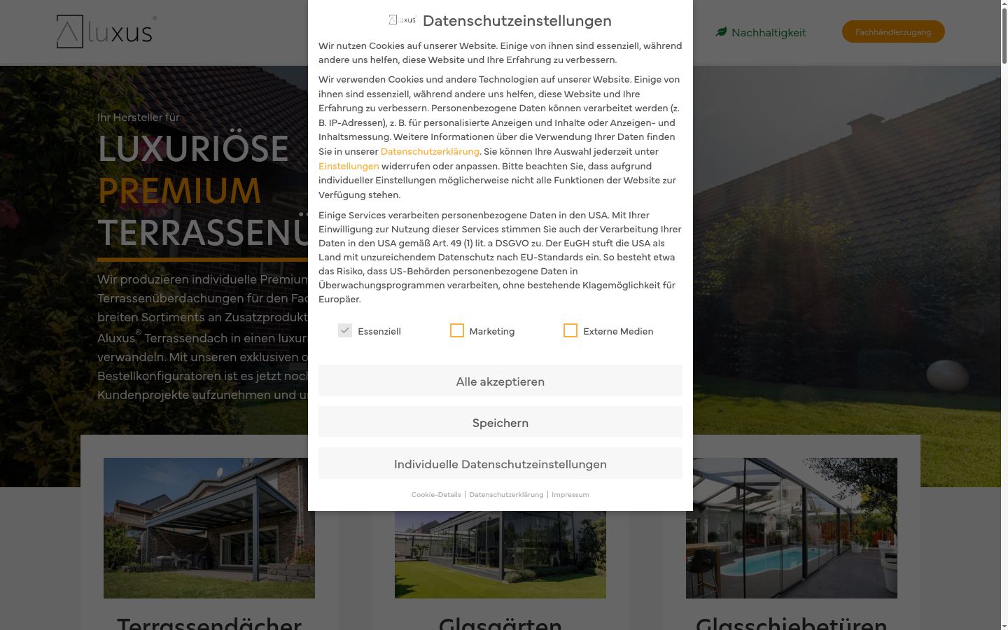 Screenshot tal-banner tal-kunsens muri qabel kwalunkwe interazzjoni