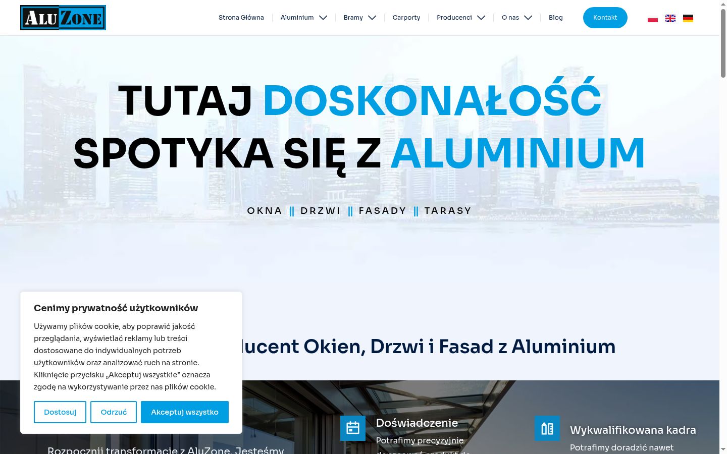 Zrzut ekranu banera zgody wyświetlanego przed jakąkolwiek interakcją