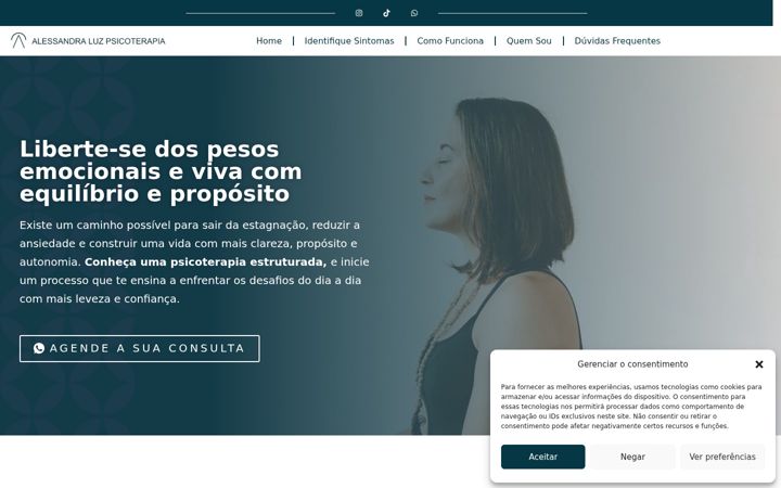 Screenshot of aluzterapias.com.br