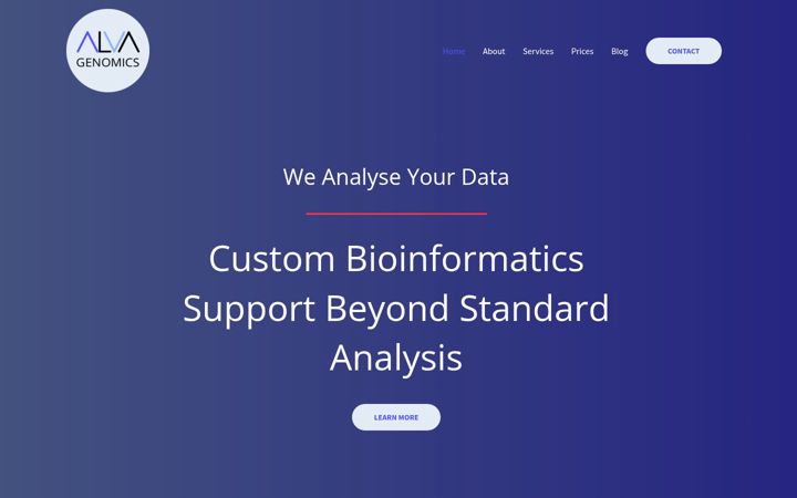 Skjermbilde av alva-genomics.com