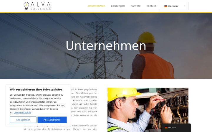 Screenshot of alva-solutions.com