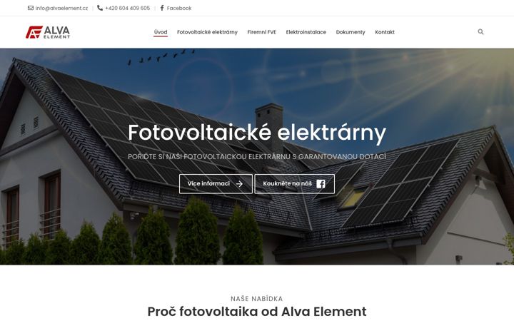 Screenshot of alvaelement.cz