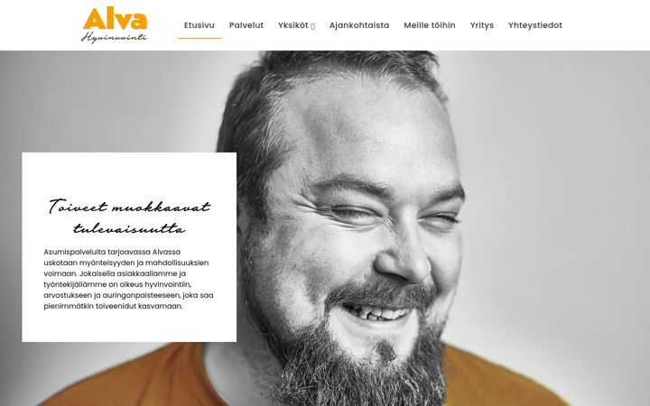 Captură de ecran a alvahyvinvointi.fi